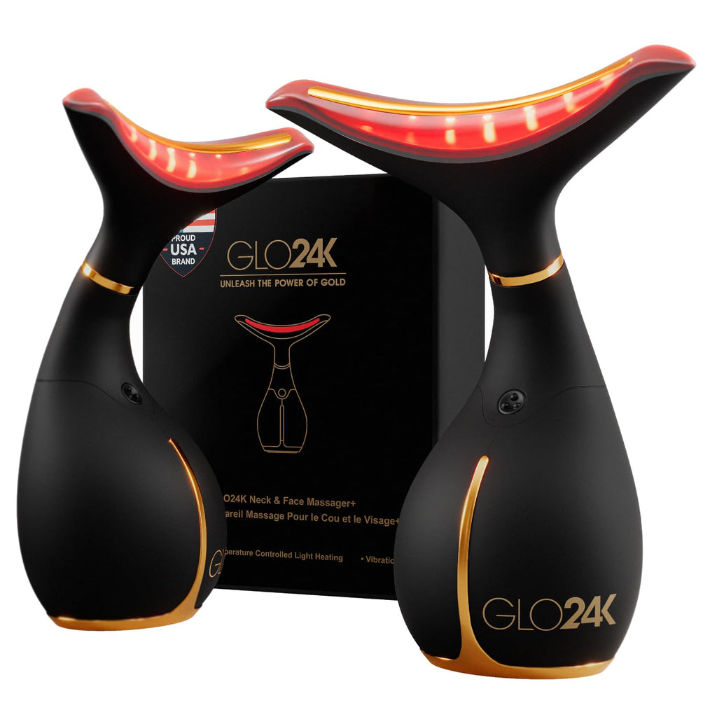 GLO24K Red Light Face & Neck Beauty Device – LED Facial Massager