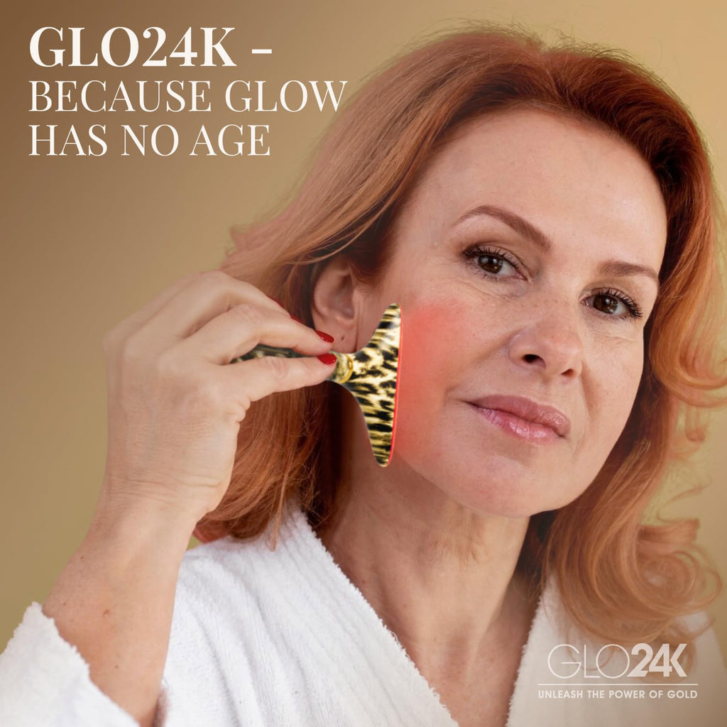 GLO24K Red Light Face & Neck Beauty Device – LED Facial Massager