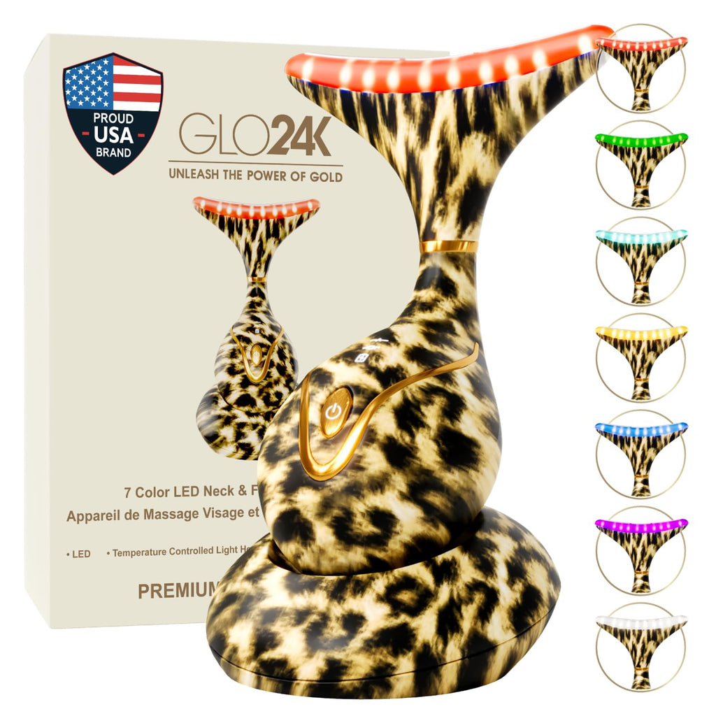 GLO24K Red Light Face & Neck Beauty Device – LED Facial Massager