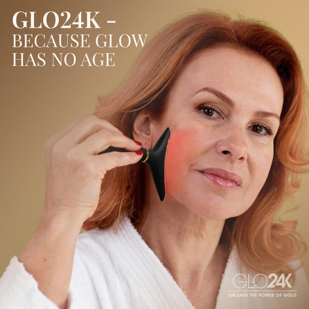 GLO24K Red Light Face & Neck Beauty Device – LED Facial Massager