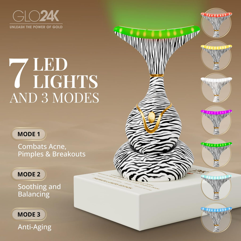 GLO24K Red Light Face & Neck Beauty Device – LED Facial Massager