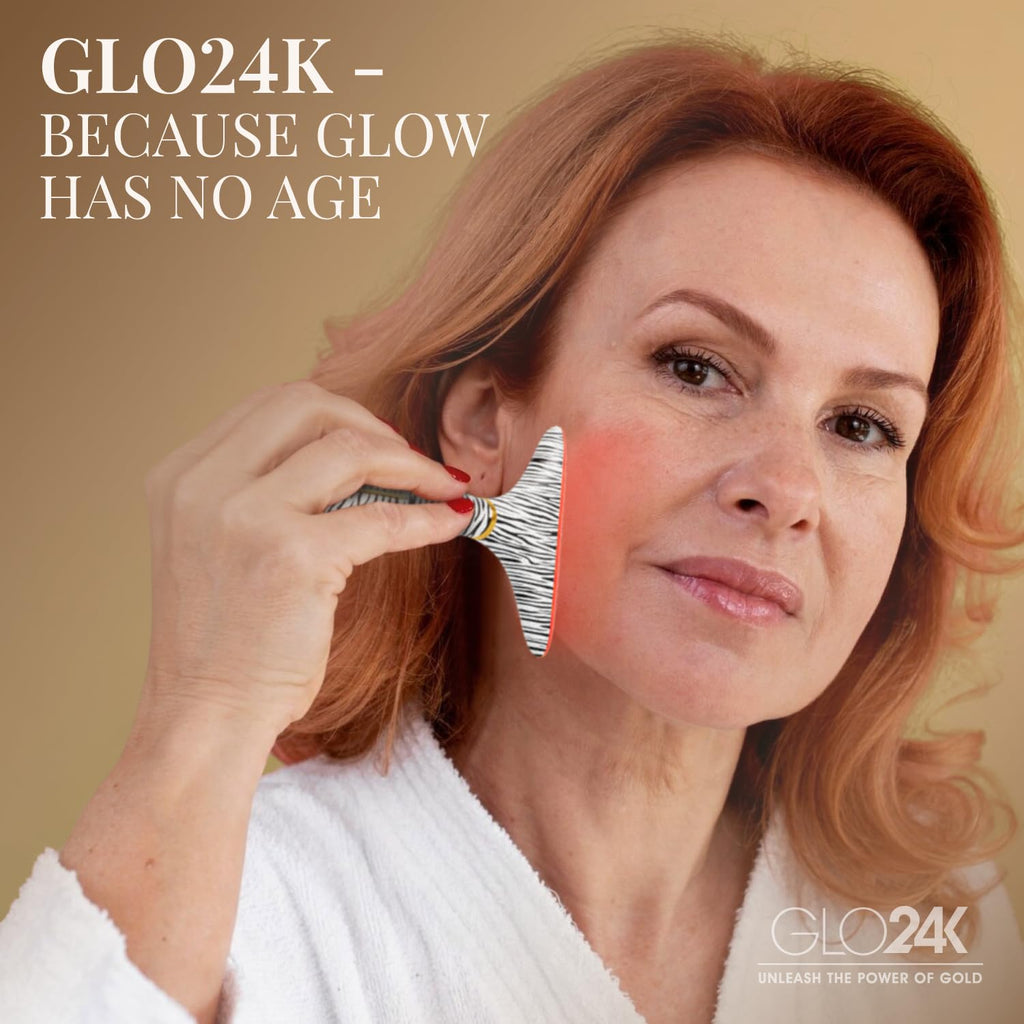 GLO24K Red Light Face & Neck Beauty Device – LED Facial Massager