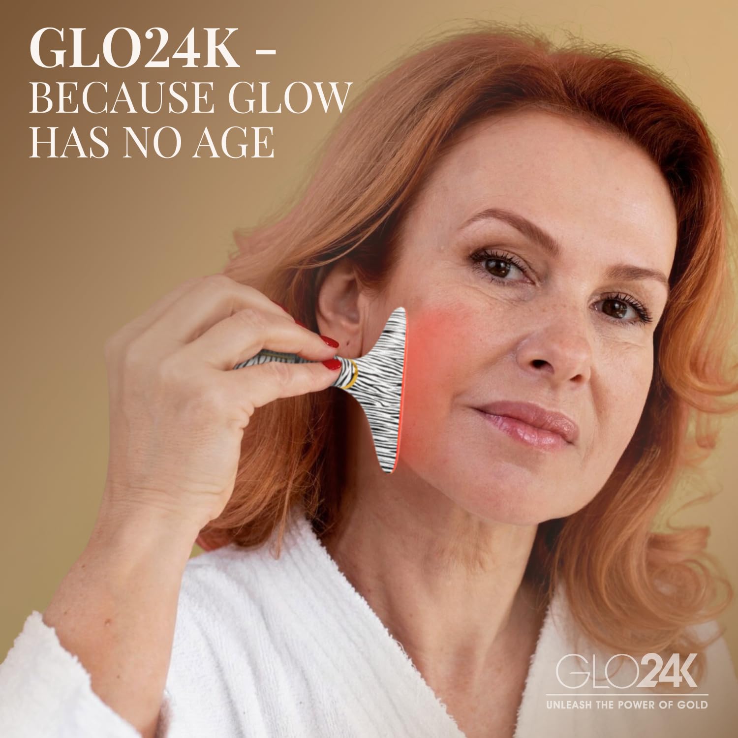 GLO24K Red Light Face & Neck Beauty Device – LED Facial Massager