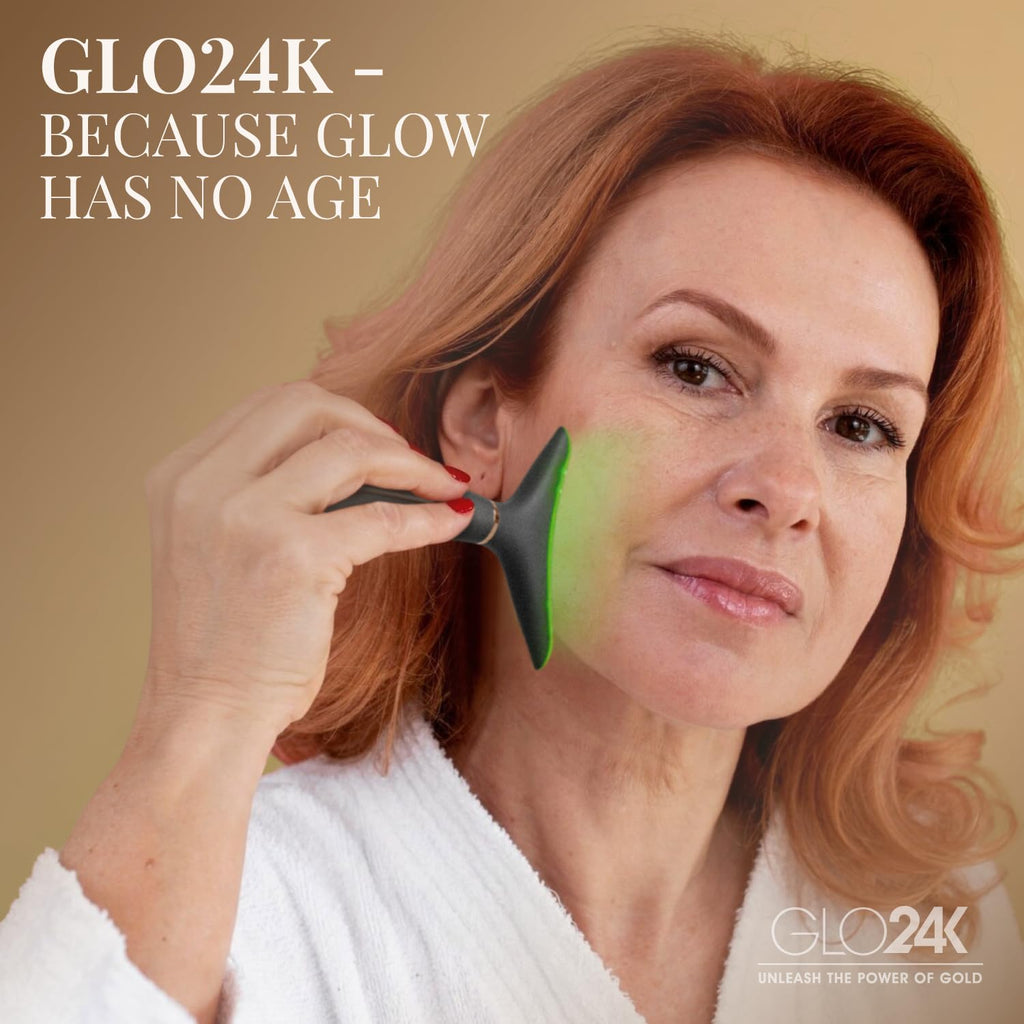 GLO24K Red Light Face & Neck Beauty Device – LED Facial Massager